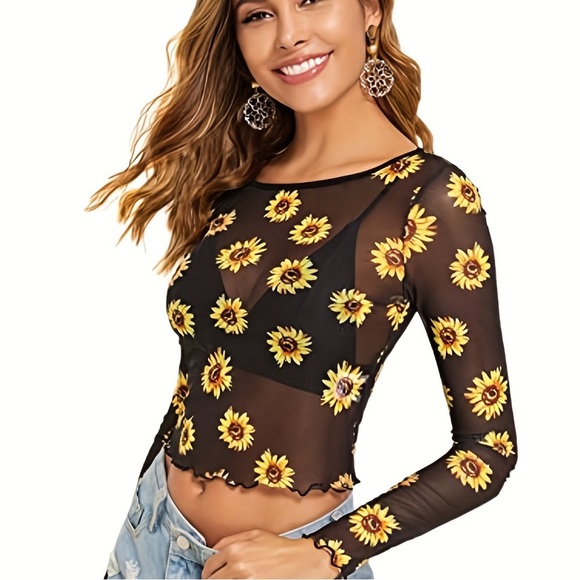 Tops - Sheer Sunflower Shirt